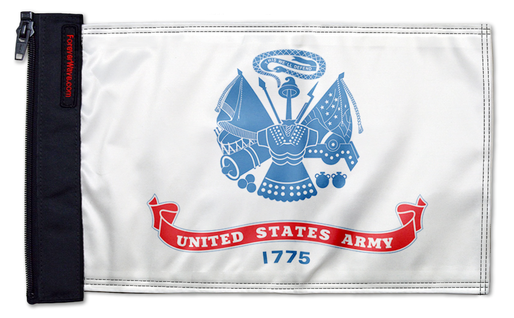 Army 12"x18" Forever Wave Flag for Jeep Wrangler JK 2-Door 2007-2018