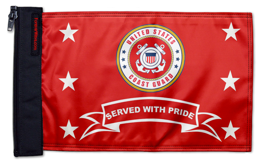 Coast Guard Served With Pride 12"x18" Forever Wave Flag for Jeep Wrangler TJ 1996-2006