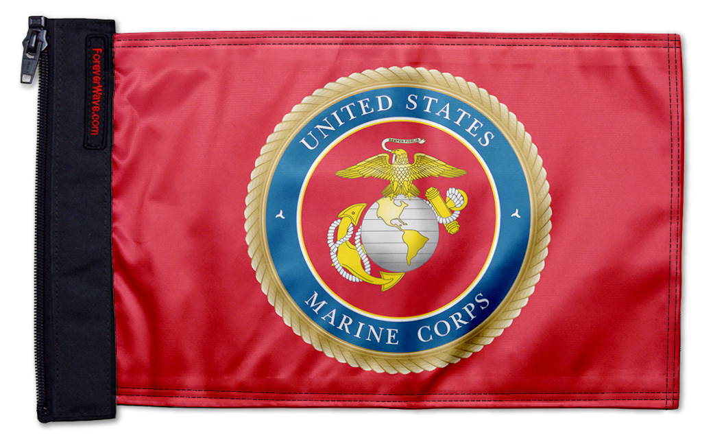 Marines Emblem 12"x18" Forever Wave Flag for Jeep Wrangler TJ 1996-2006