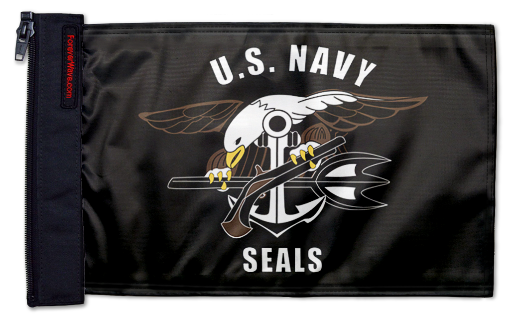 Navy Seals 12"x18" Forever Wave Flag for Golf Carts