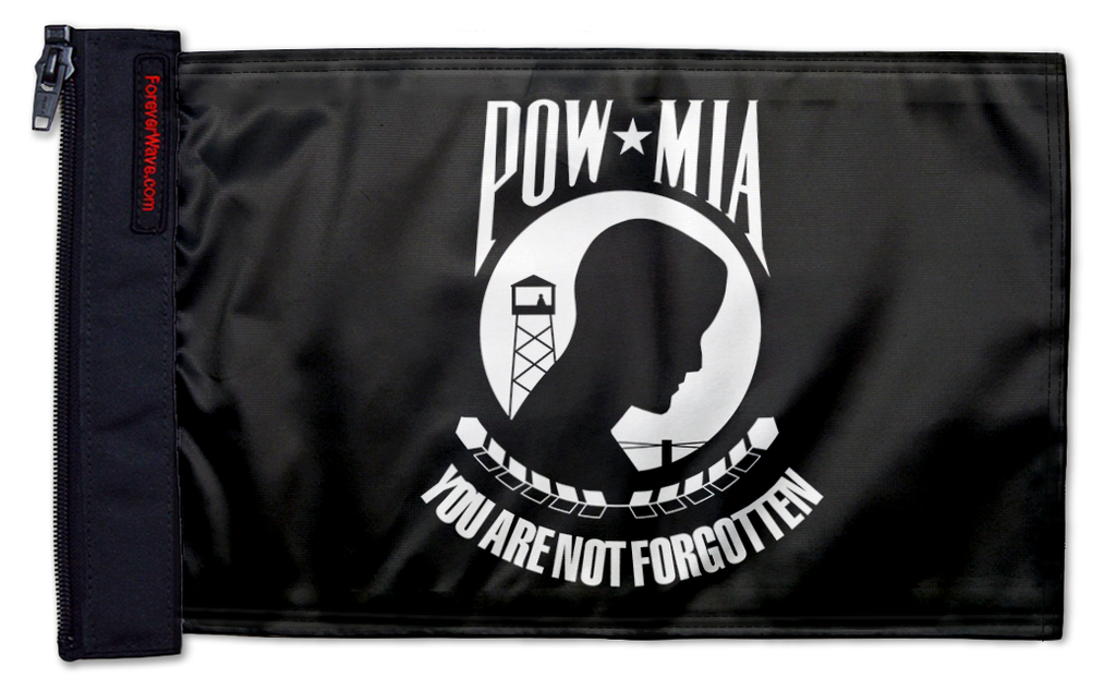 POW MIA 12"x18" Forever Wave Flag for Jeep Wrangler JK 2-Door 2007-2018