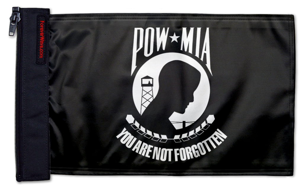 POW MIA 12"x18" Forever Wave Flag for Jeep Wrangler YJ 1986-1995