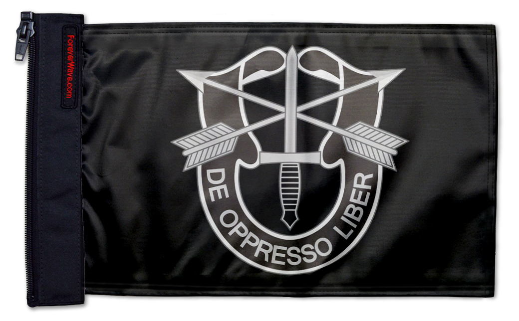 Special Forces 12"x18" Forever Wave Flag for Golf Carts
