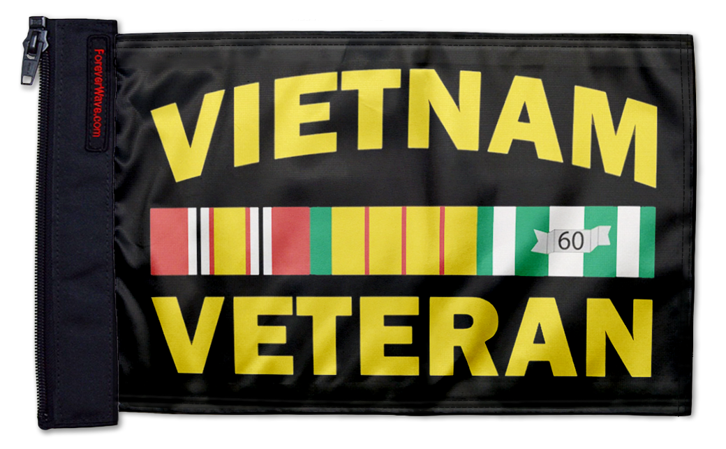 Vietnam Veteran 12"x18" Forever Wave Flag for Jeep Wrangler YJ 1986-1995