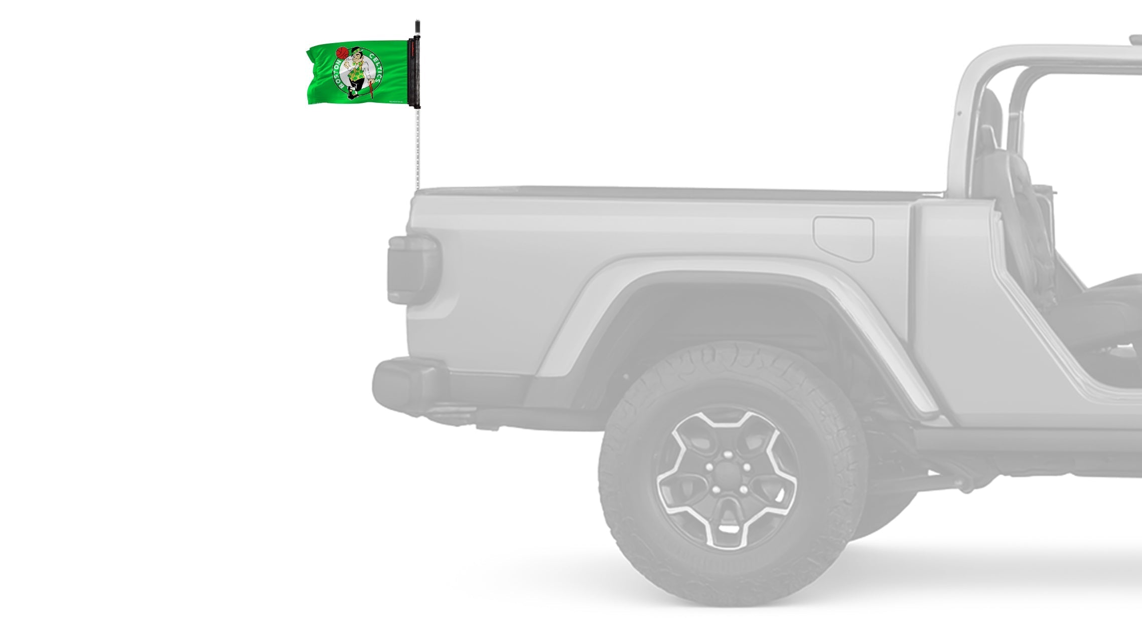 Boston Celtics 11"x17" Forever Wave Flag for Jeep Wrangler CJ-7 and CJ-8 1976-1986