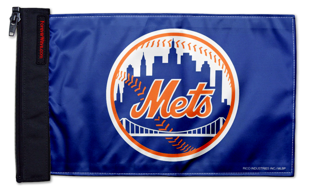 New York Mets 11"x17" Forever Wave Flag for Jeep Wrangler JK 2-Door 2007-2018