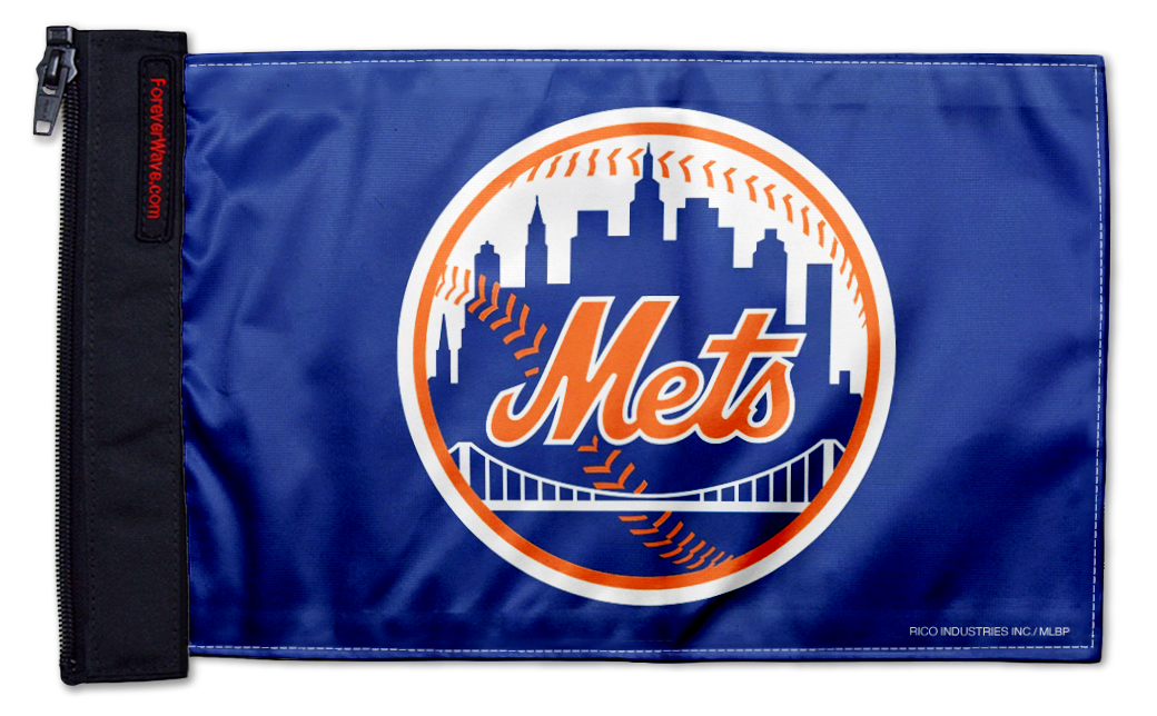 New York Mets 11"x17" Forever Wave Flag for Jeep Wrangler TJ 1996-2006