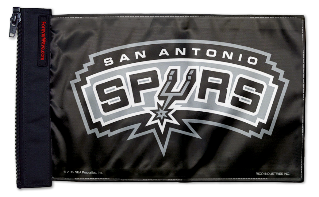 San Antonio Spurs 11"x17" Forever Wave Flag for Jeep Wrangler YJ 1986-1995