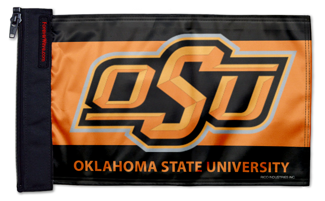 Oklahoma State 11"x17" Forever Wave Flag for Jeep Wrangler YJ 1986-1995