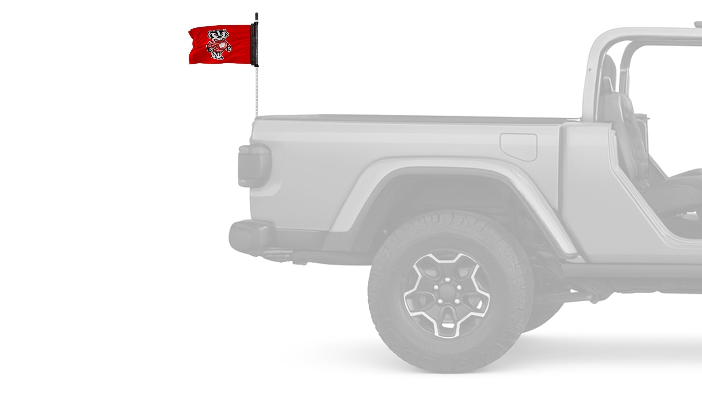 Wisconsin 11"x17" Forever Wave Flag for Jeep Wrangler JKU 4-Door 2007-2018