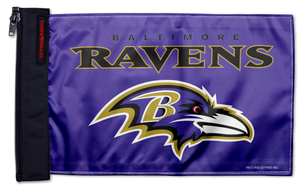 Baltimore Ravens 11"x17" Forever Wave Flag for Jeep Wrangler YJ 1986-1995