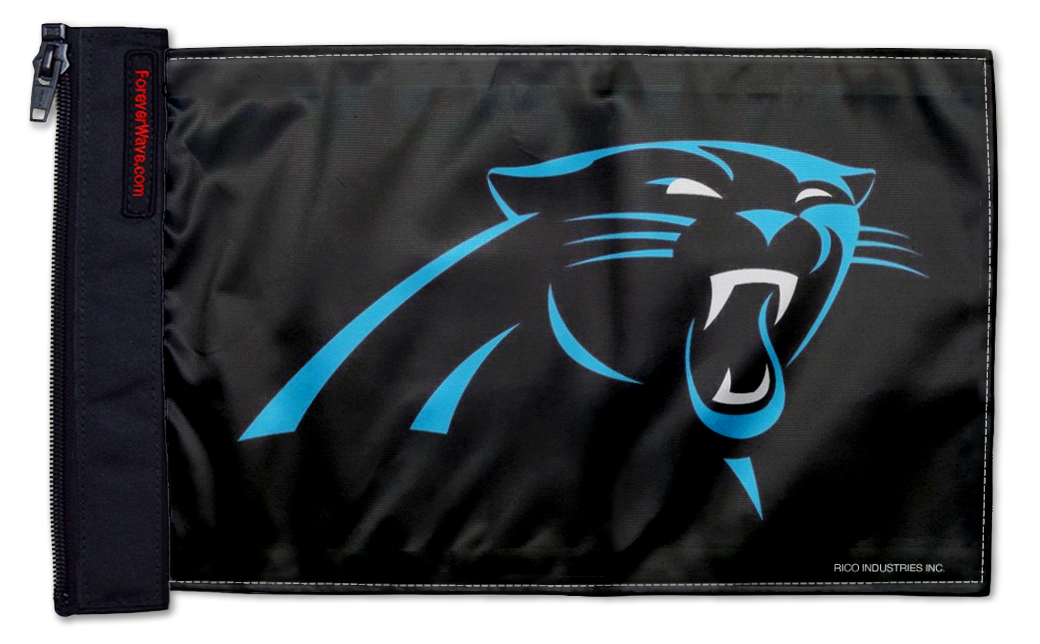 Carolina Panthers 11"x17" Forever Wave Flag for Jeep Wrangler JK 2-Door 2007-2018