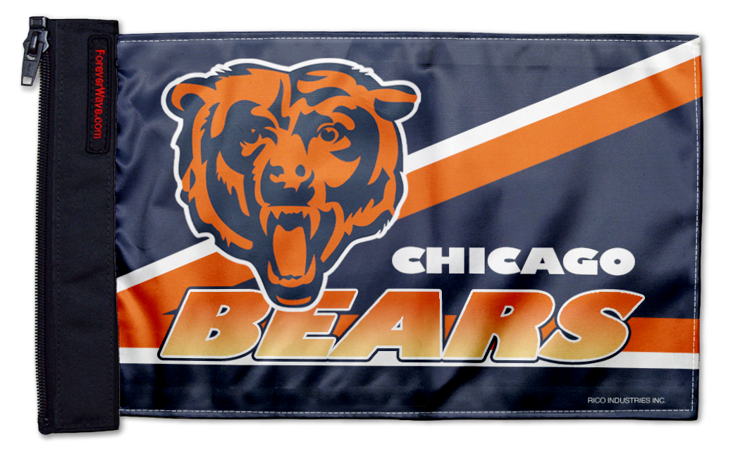 Chicago Bears 11"x17" Forever Wave Flag for Jeep Wrangler JLU 4-Door 2018-Present