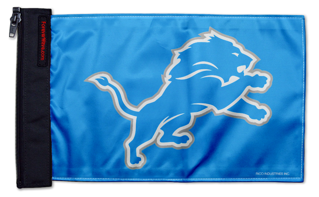 Detroit Lions 11"x17" Forever Wave Flag for Jeep Wrangler TJ 1996-2006