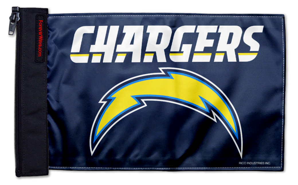Los Angeles Chargers 11"x17" Forever Wave Flag for Jeep Wrangler JLU 4-Door 2018-Present