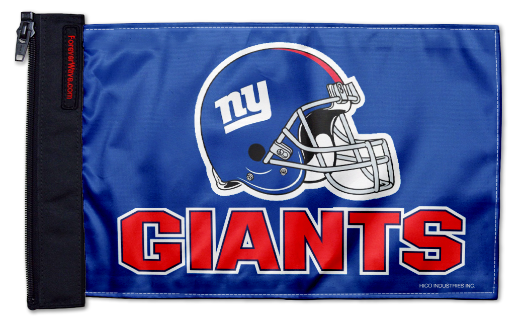 New York Giants 11"x17" Forever Wave Flag for Jeep Wrangler JKU 4-Door 2007-2018