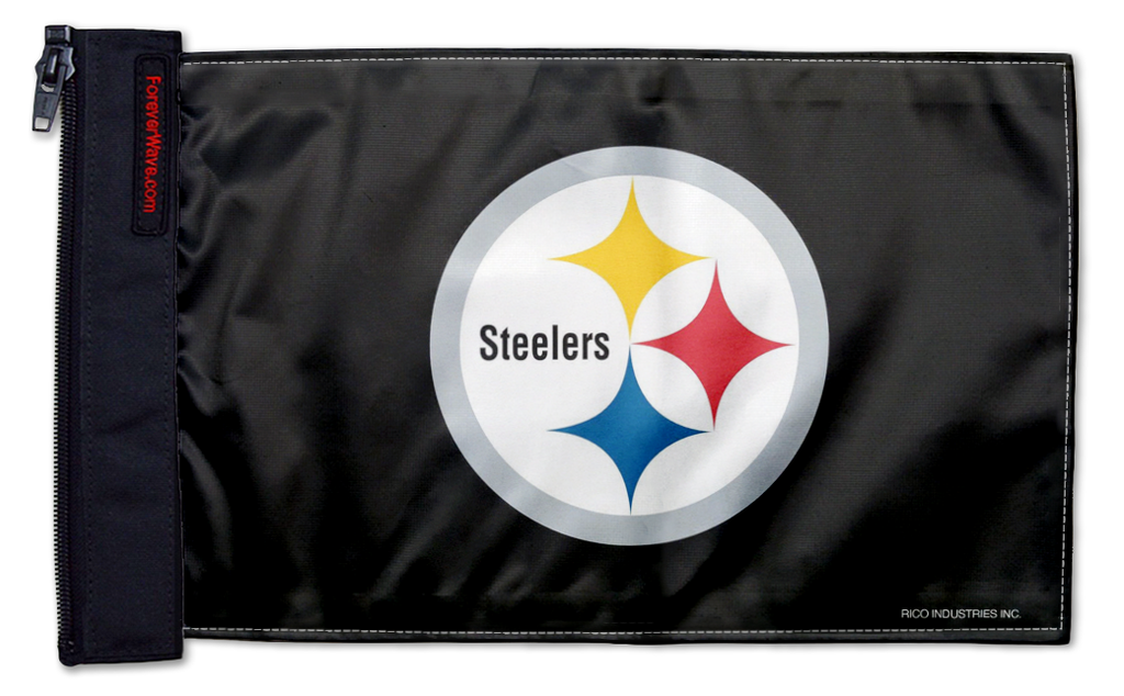 Pittsburgh Steelers 11"x17" Forever Wave Flag for Jeep Wrangler JLU 4-Door 2018-Present