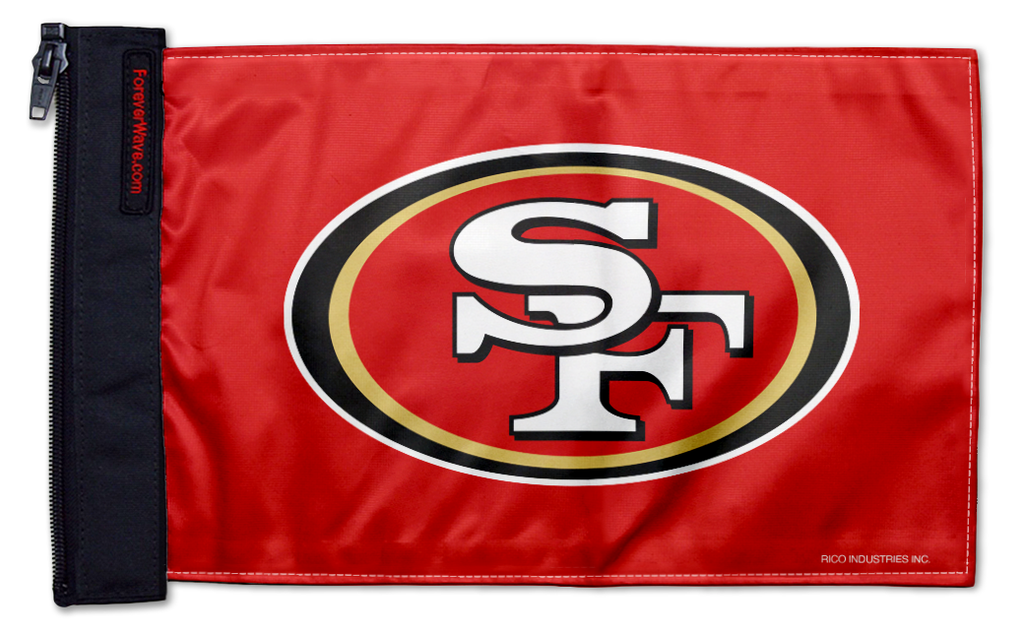 San Francisco 49ers 11"x17" Forever Wave Flag for Jeep Wrangler JLU 4-Door 2018-Present