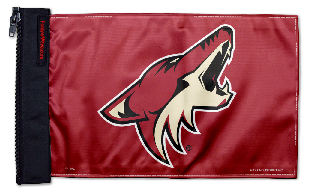 Arizona Coyotes 11"x17" Forever Wave Flag for Jeep Wrangler CJ-7 and CJ-8 1976-1986