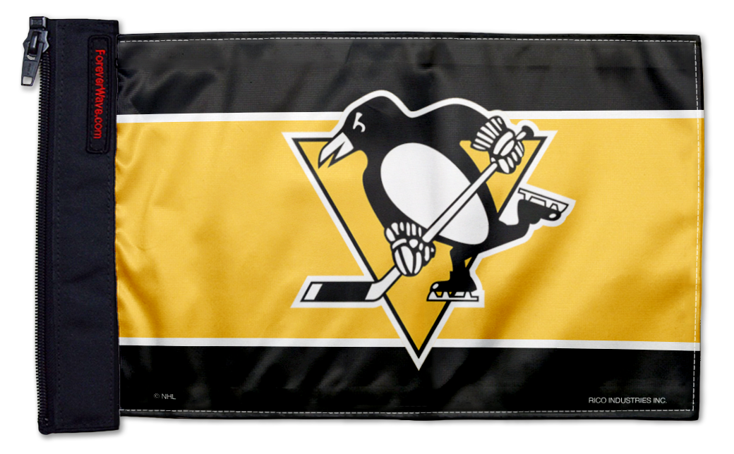 Pittsburgh Penguins 11"x17" Forever Wave Flag for Jeep Wrangler JKU 4-Door 2007-2018