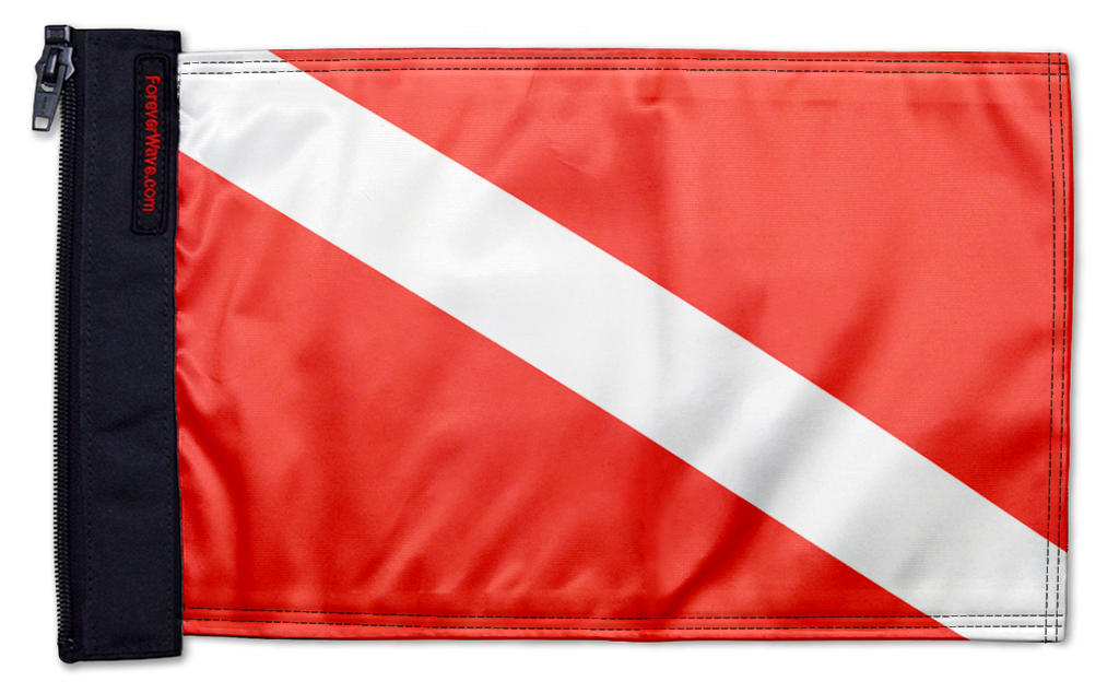 Diver Down 12"x18" Forever Wave Flag for Jeep Wrangler YJ 1986-1995