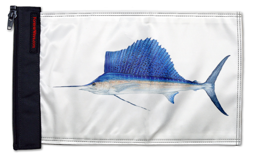 Sailfish 12"x18" Forever Wave Flag for Jeep Wrangler JLU 4-Door 2018-Present