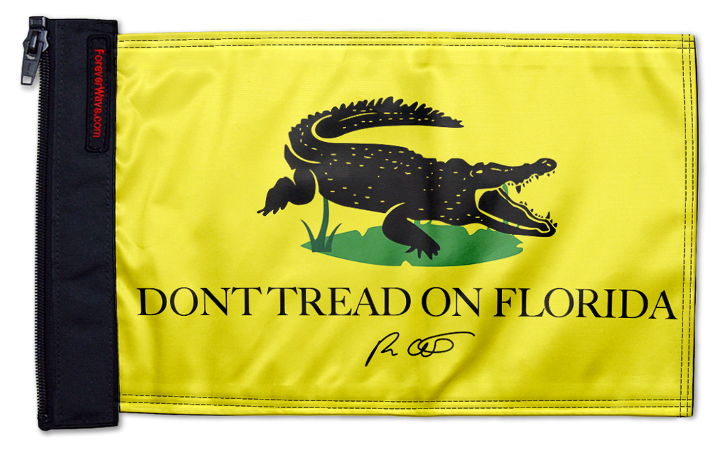 Don't Tread On Florida 12"x18" Forever Wave Flag for Jeep Wrangler JLU 4-Door 2018-Present