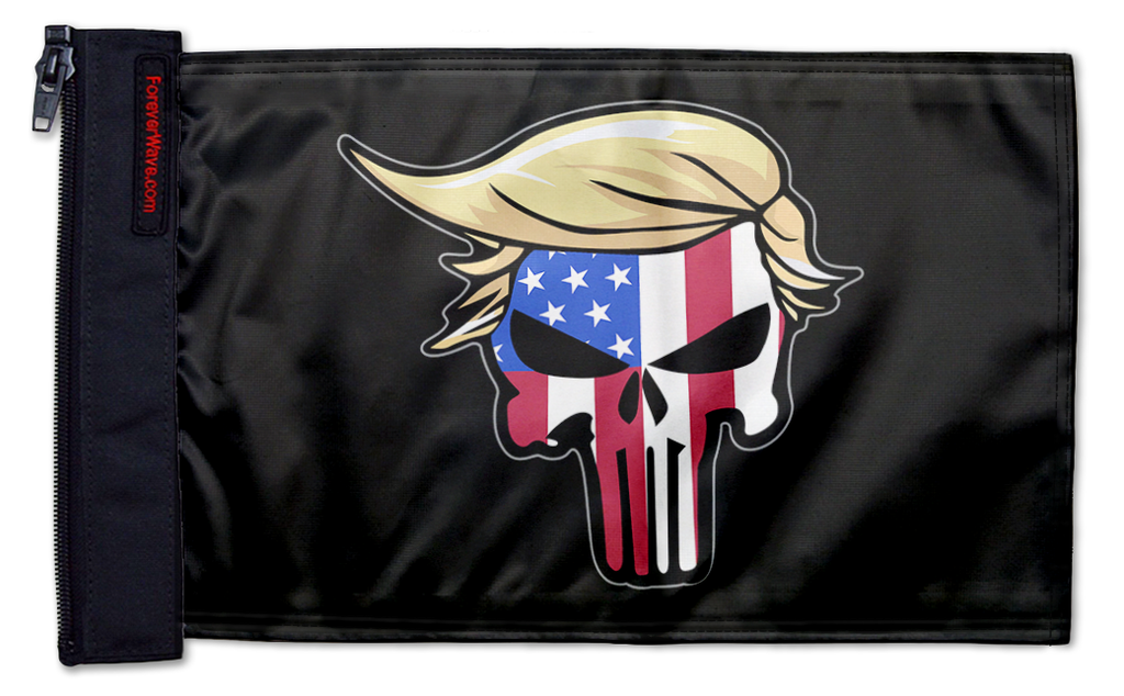 Trump Punisher 12"x18" Forever Wave Flag for Jeep Wrangler YJ 1986-1995