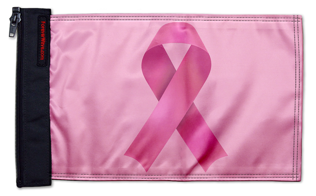 Pink Ribbon 12"x18" Forever Wave Flag for Jeep Wrangler YJ 1986-1995