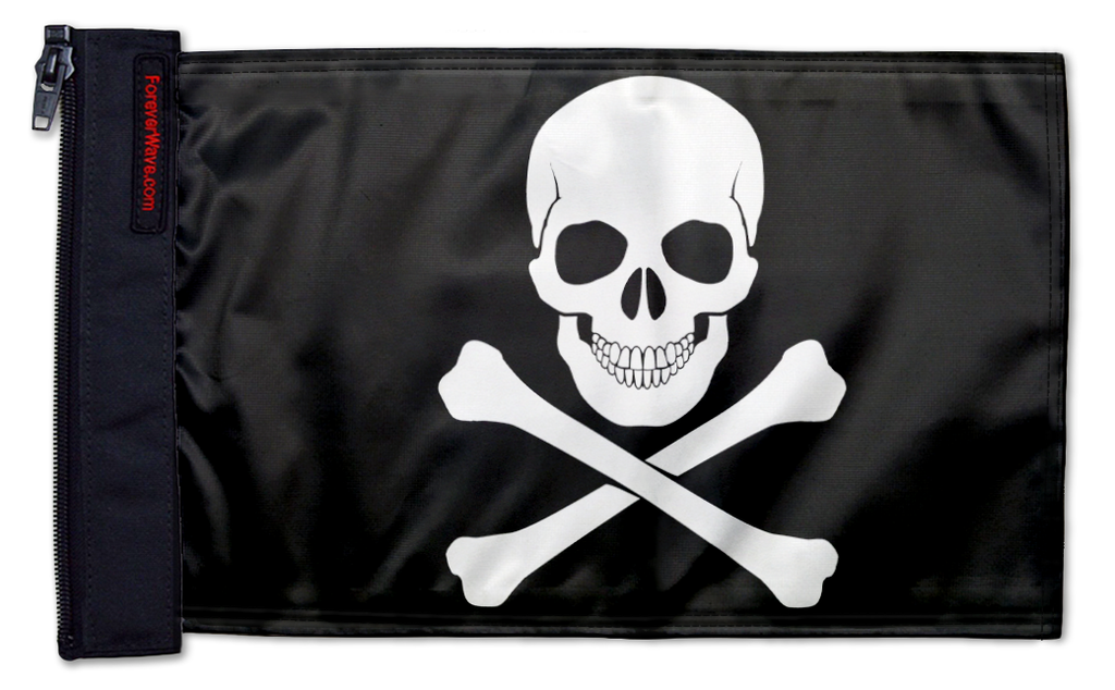 Jolly Roger 12"x18" Forever Wave Flag for Jeep Wrangler JK 2-Door 2007-2018