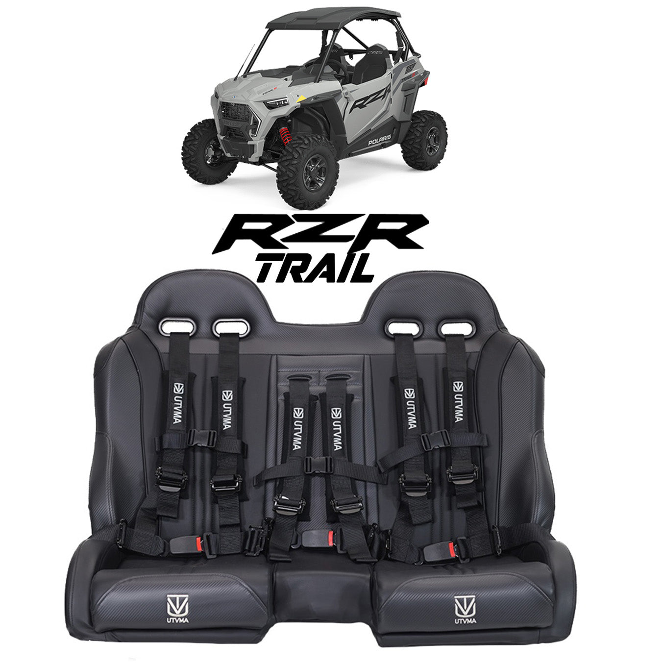 RZR 900/1000 Trail Front Bench Seat with Harnesses (2015+)