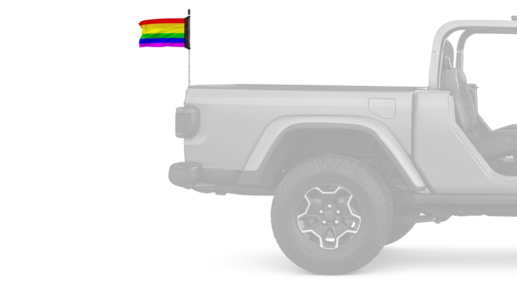 Rainbow 12"x18" Forever Wave Flag for Jeep Wrangler JK 2-Door 2007-2018