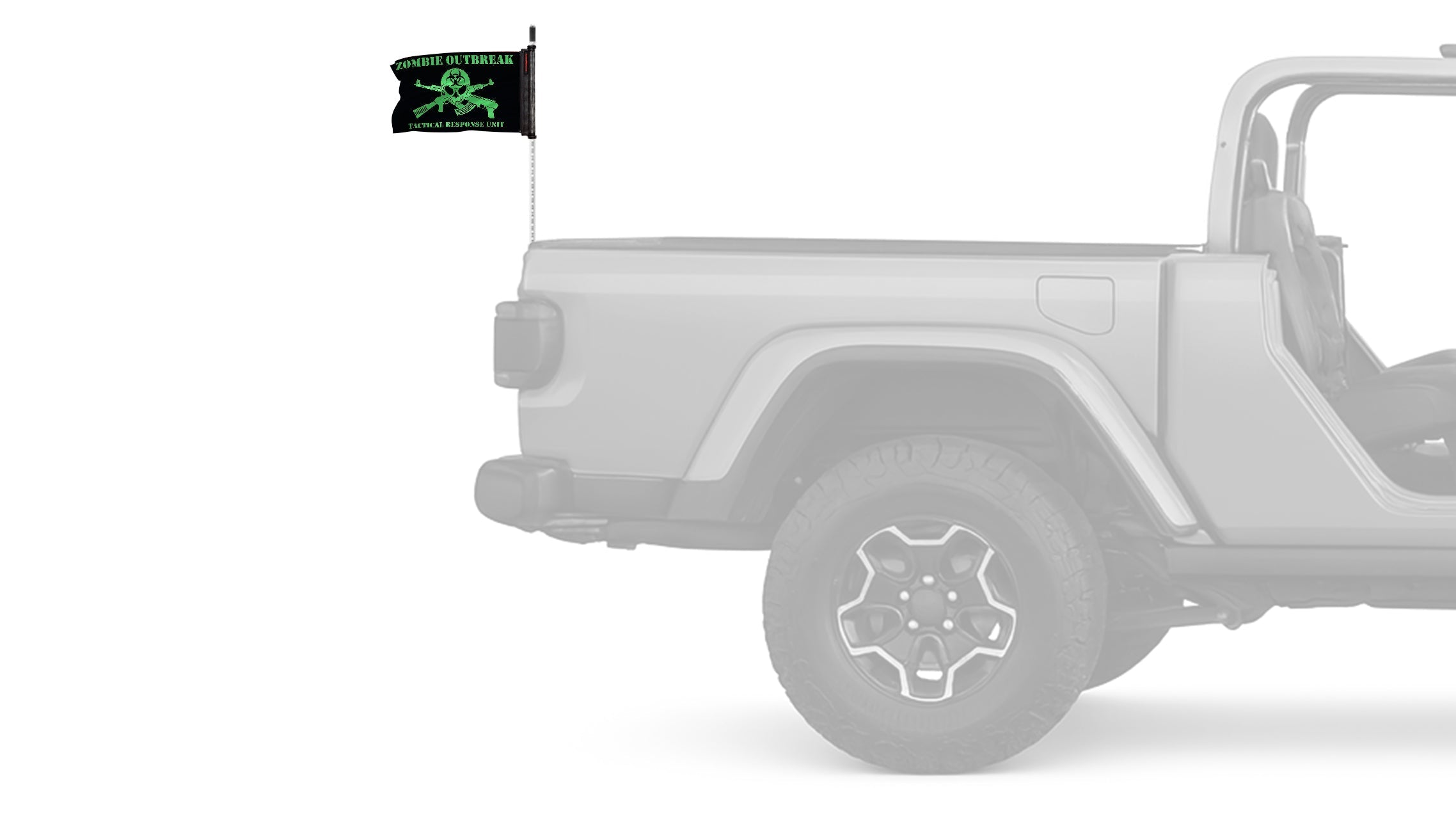 Zombie Outbreak Tactical Response Unit 12"x18" Forever Wave Flag for Jeep Wrangler CJ-7 and CJ-8 1976-1986