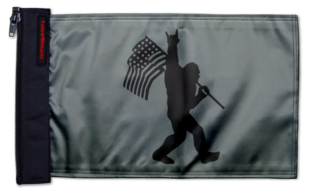 Bigfoot USA 12"x18" Forever Wave Flag for Jeep Wrangler JKU 4-Door 2007-2018