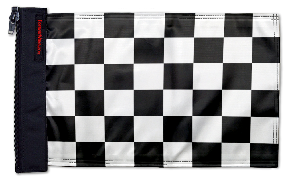Checkered 12"x18" Forever Wave Flag for Jeep Wrangler JLU 4-Door 2018-Present