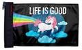 Life Is Good Unicorn 12"x18" Forever Wave Flag for Boats