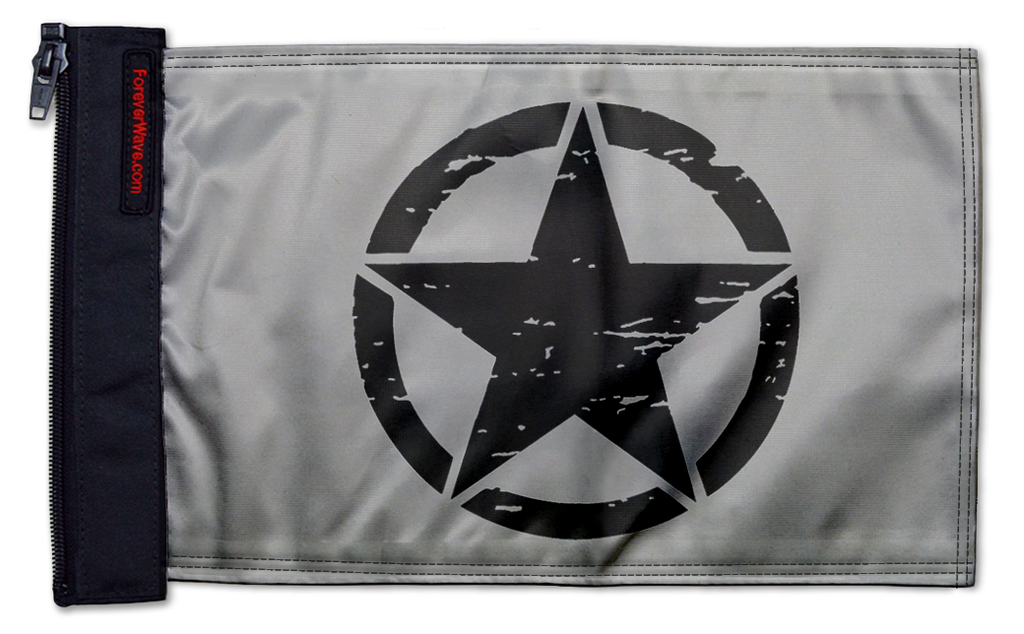 Oscar Mike 12"x18" Forever Wave Flag for Jeep Wrangler YJ 1986-1995