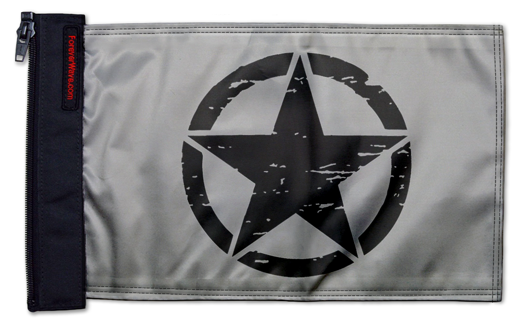 Oscar Mike 12"x18" Forever Wave Flag for Jeep Wrangler YJ 1986-1995