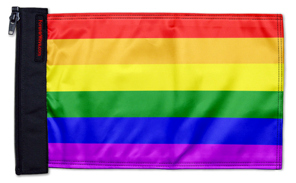 Rainbow 12"x18" Forever Wave Flag for Jeep Wrangler CJ-7 and CJ-8 1976-1986