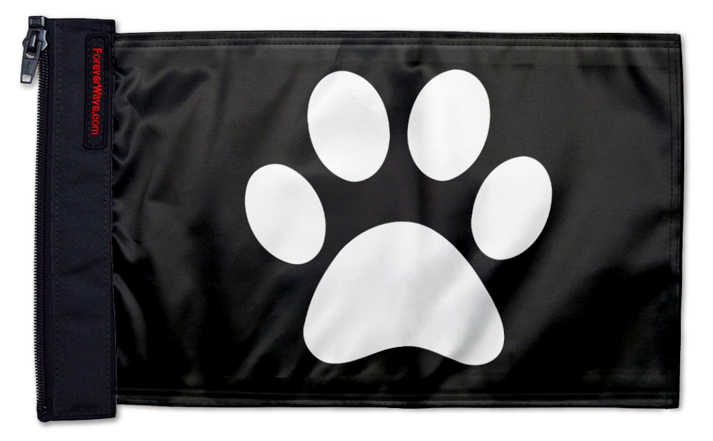 Paw Print 12"x18" Forever Wave Flag for Jeep Wrangler TJ 1996-2006