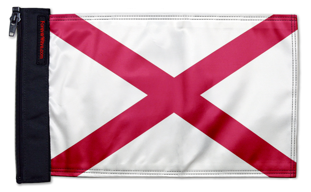 State Flag Alabama 12"x18" Forever Wave Flag for Jeep Wrangler JLU 4-Door 2018-Present