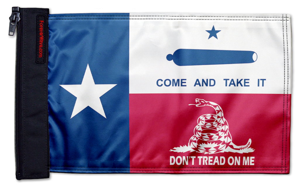 State Flag Texas Don't Tread 12"x18" Forever Wave Flag