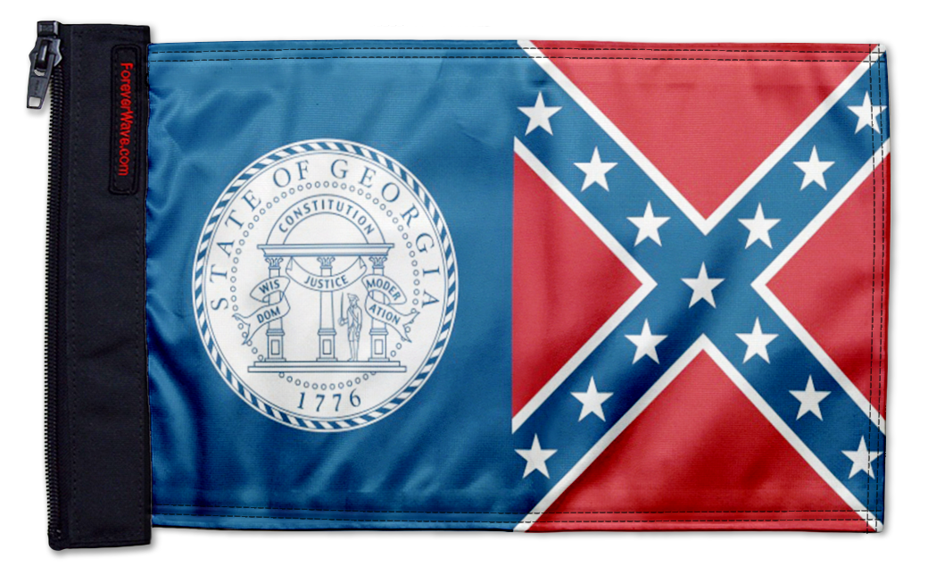 State Flag Georgia Old Style 12"x18" Forever Wave Flag for Jeep Wrangler TJ 1996-2006