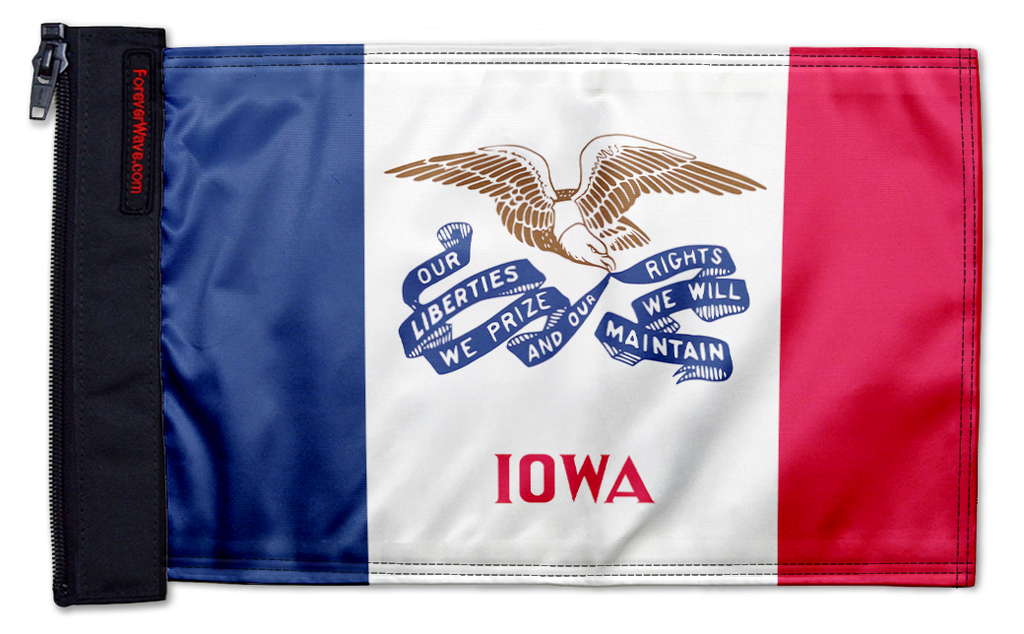 State Flag Iowa 12"x18" Forever Wave Flag for Jeep Wrangler LJ 2003-2006