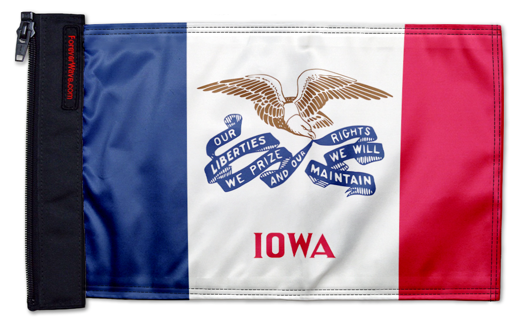 State Flag Iowa 12"x18" Forever Wave Flag for Jeep Wrangler CJ-7 and CJ-8 1976-1986