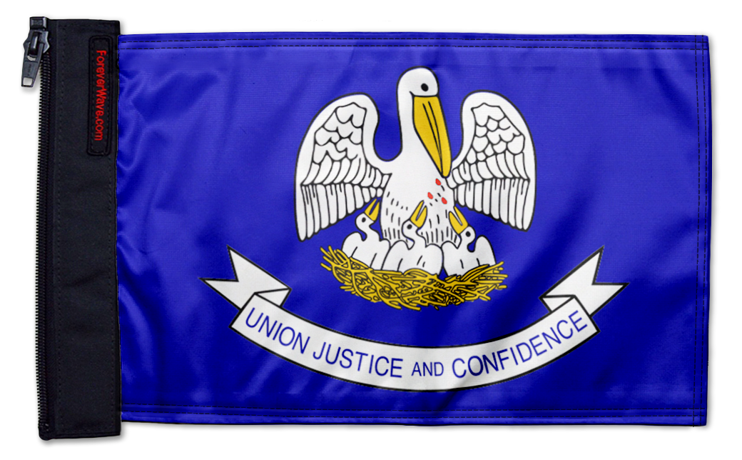 State Flag Louisiana 12"x18" Forever Wave Flag for Golf Carts