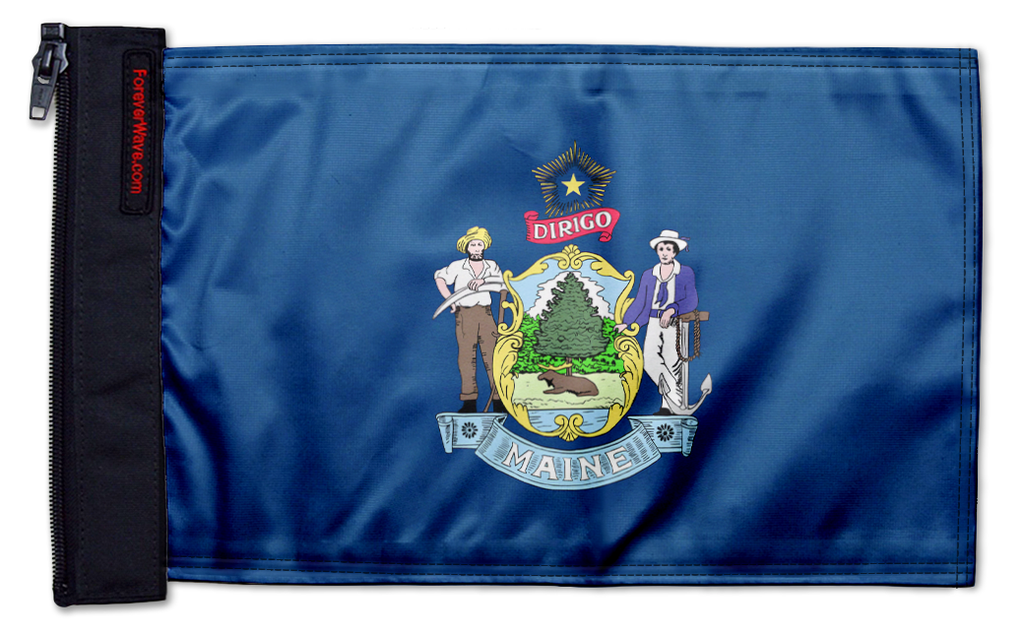 State Flag Maine 12"x18" Forever Wave Flag for Jeep Wrangler JK 2-Door 2007-2018
