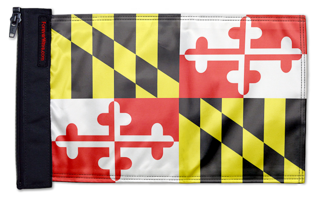 State Flag Maryland 12"x18" Forever Wave Flag for Jeep Wrangler CJ-7 and CJ-8 1976-1986