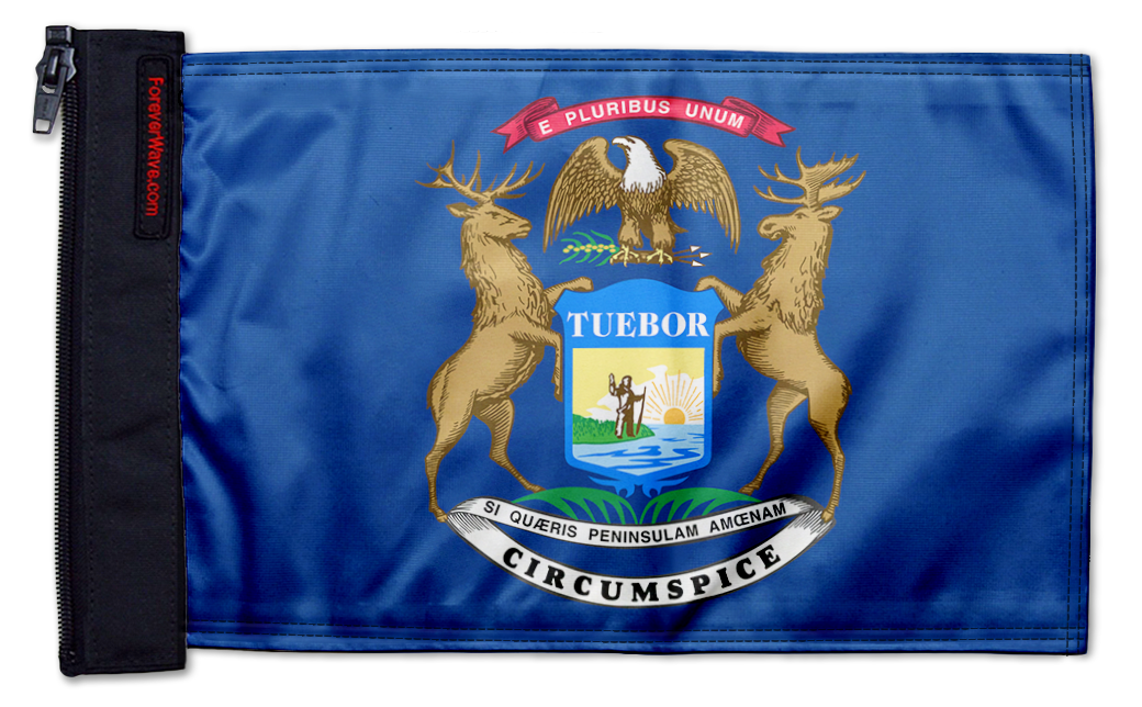 State Flag Michigan 12"x18" Forever Wave Flag for Jeep Wrangler JL 2-Door 2018-Present