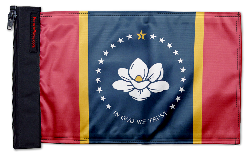 State Flag Mississippi Old Style 12"x18" Forever Wave Flag for Jeep Wrangler JKU 4-Door 2007-2018